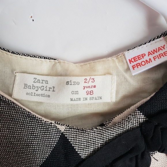 Zara Girls Plaid Dress Size 2/3 Bows In Front NWOT - Picture 3 of 8